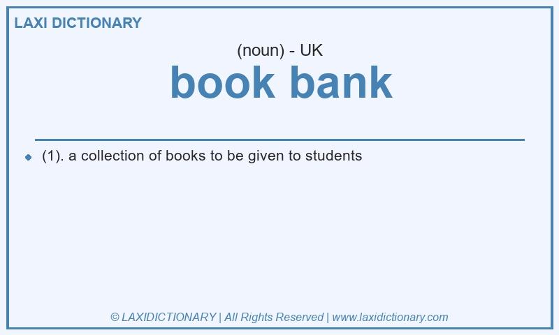 Definition book bank in British English