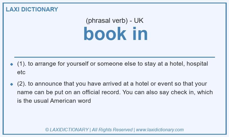 Definition book in in British English