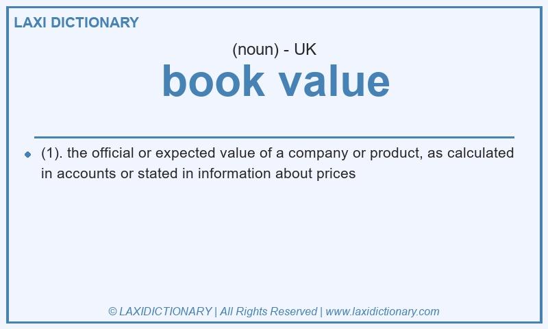 Definition book value in British English