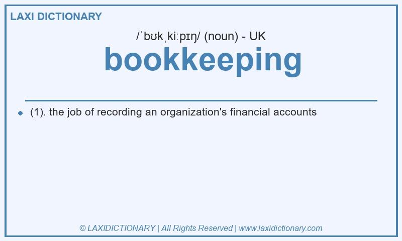 Definition bookkeeping in British English
