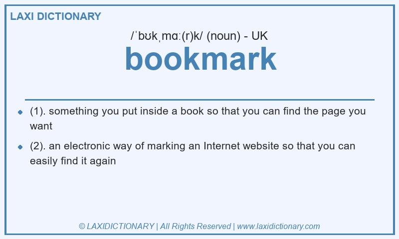 Definition bookmark in British English