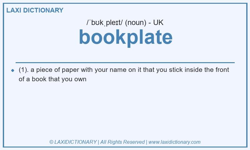 Definition bookplate in British English