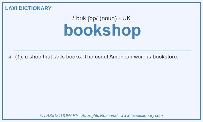 Definition bookshop in British English