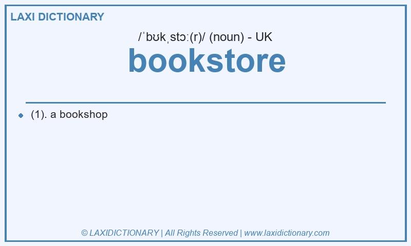 Definition bookstore in British English