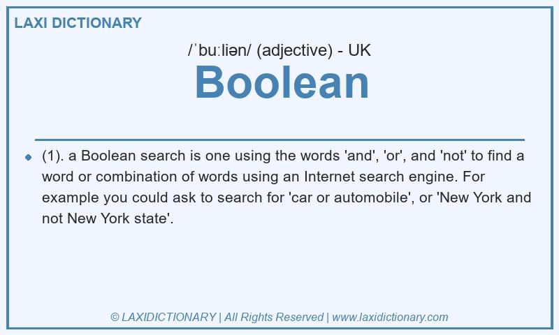 Definition Boolean in British English