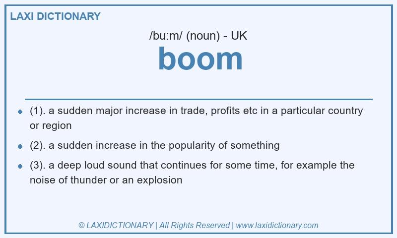 Definition boom in British English