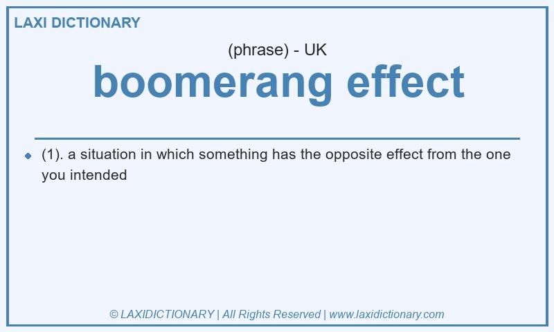 Definition boomerang effect in British English