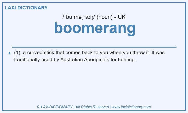 Definition boomerang in British English