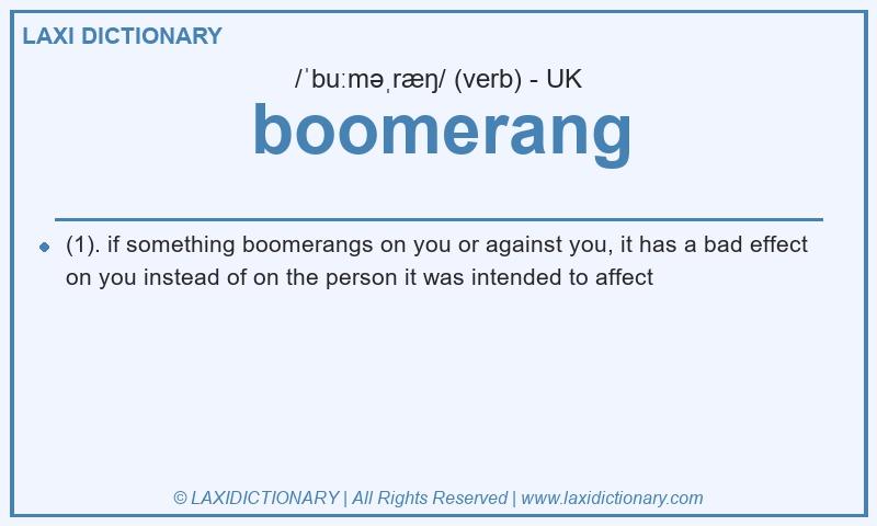 Definition boomerang in British English