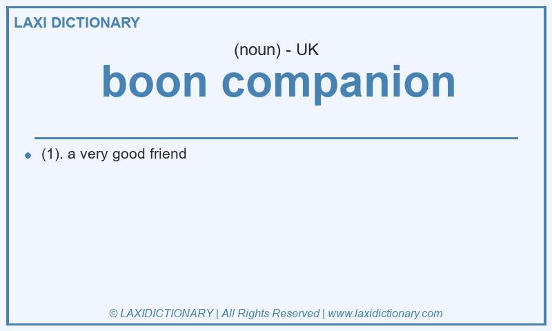 Definition boon companion in British English