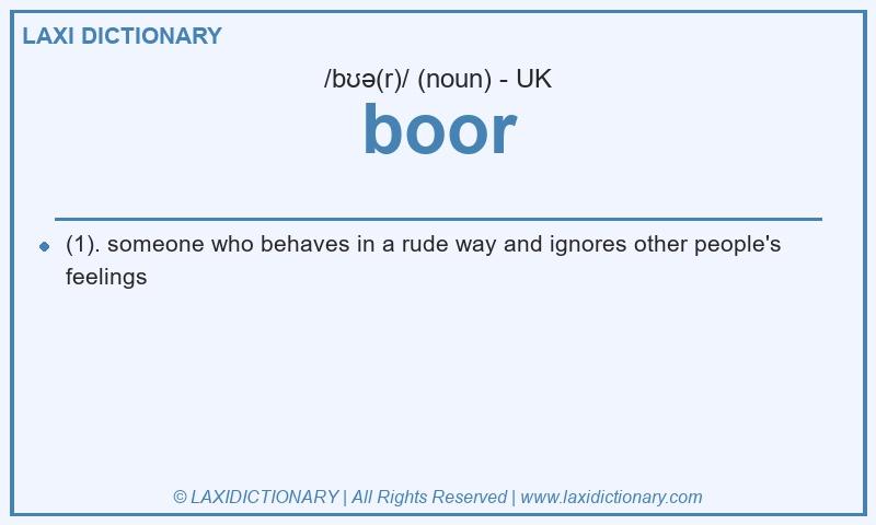 Definition boor in British English