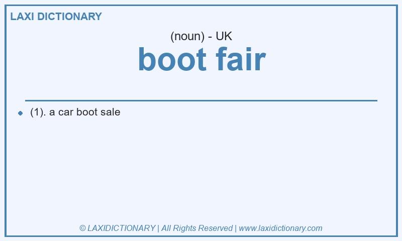 Definition boot fair in British English