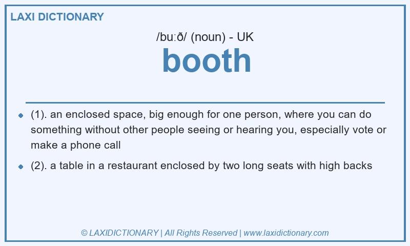 Definition booth in British English