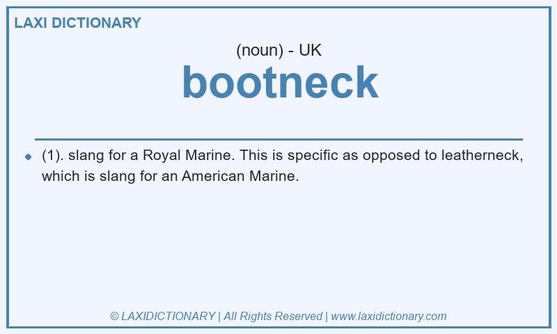 Definition bootneck in British English