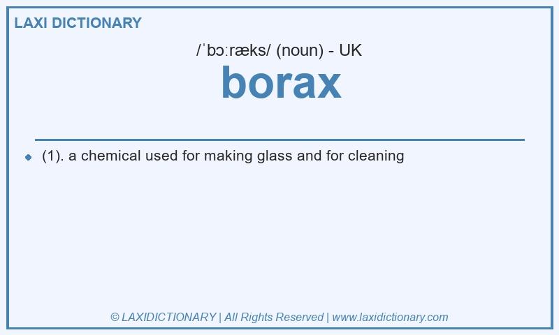 Definition borax in British English