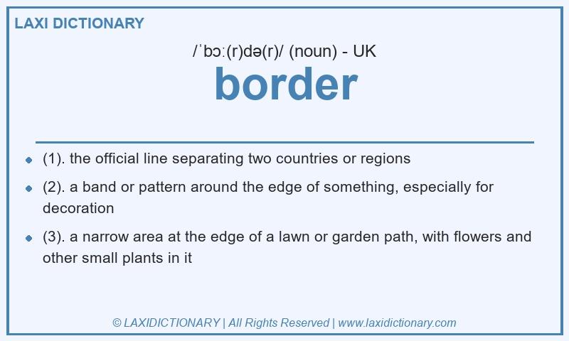Definition border in British English