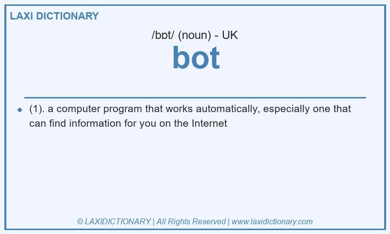 Definition bot in British English