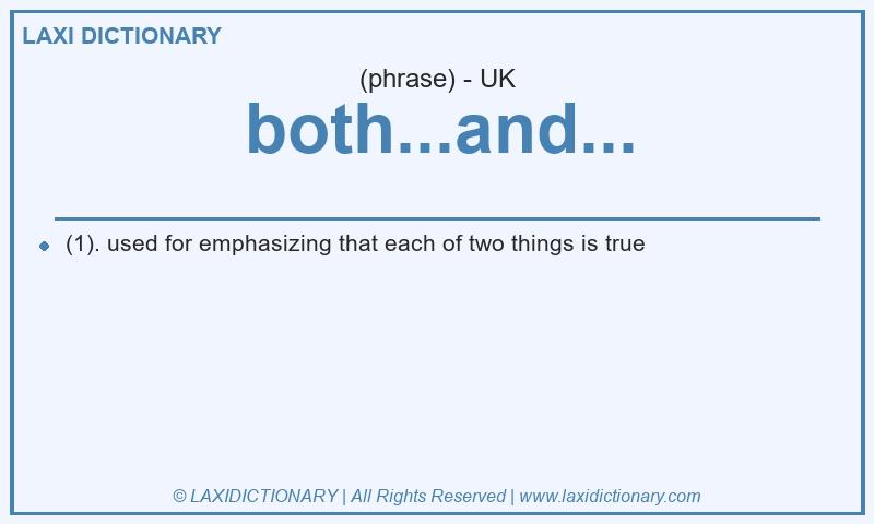 Definition both...and... in British English