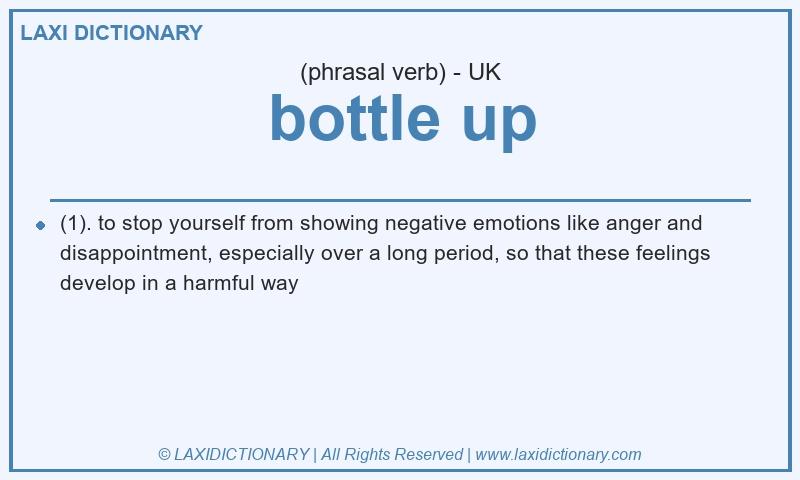 Definition bottle up in British English