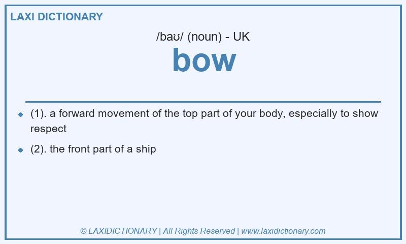 Definition bow in British English