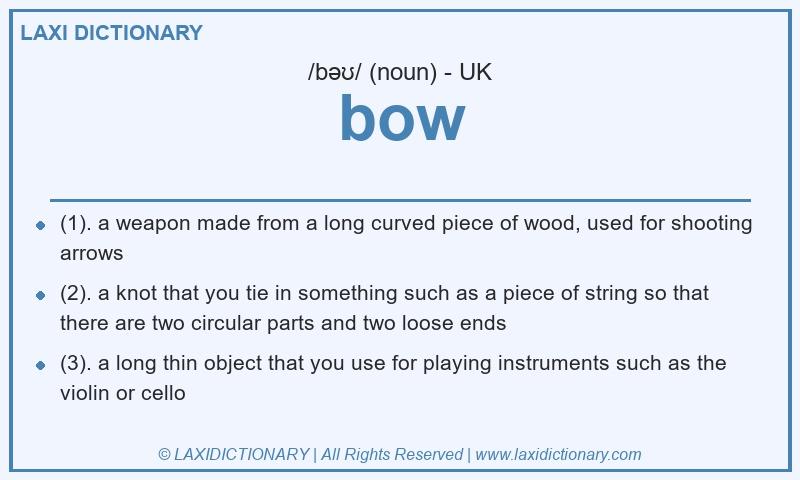 Definition bow in British English