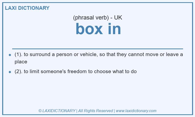 Definition box in in British English