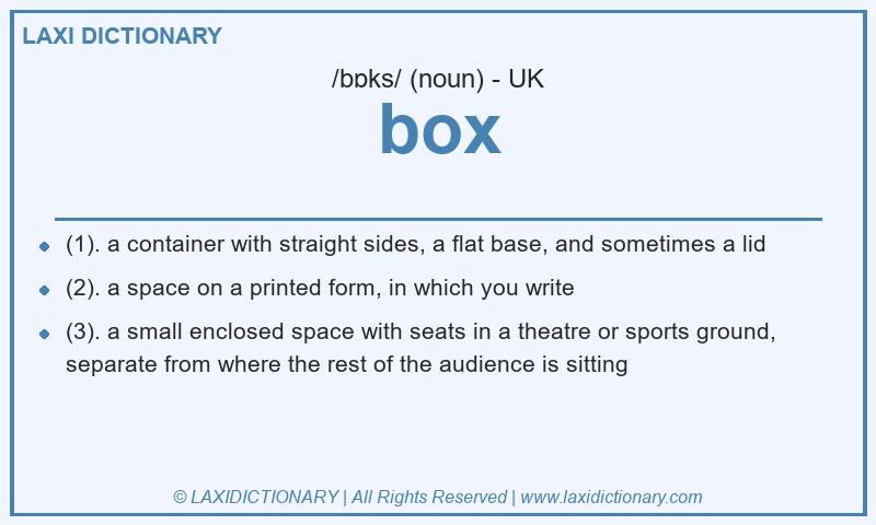 Definition box in British English