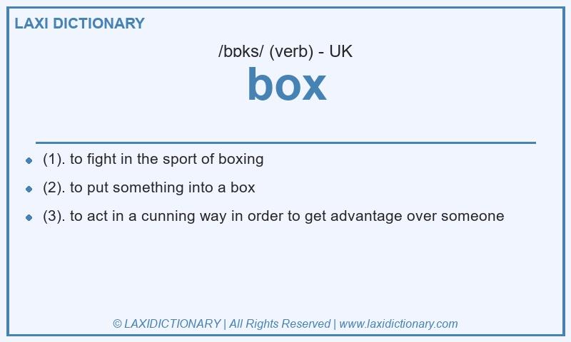 Definition box in British English