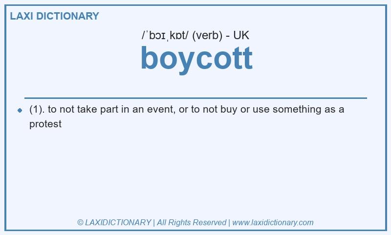 Definition boycott in British English