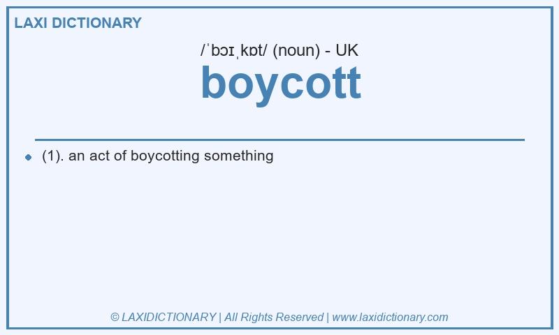 Definition boycott in British English