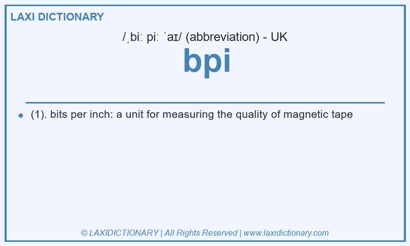 Definition bpi in British English
