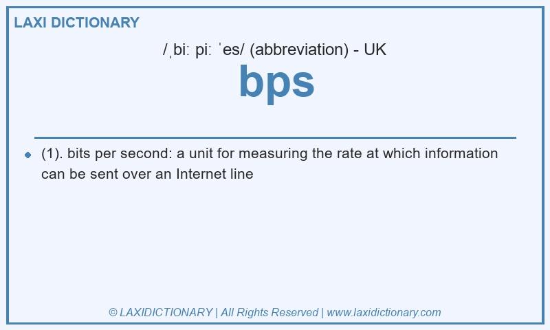 Definition bps in British English