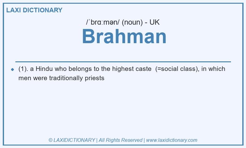 Definition Brahman in British English