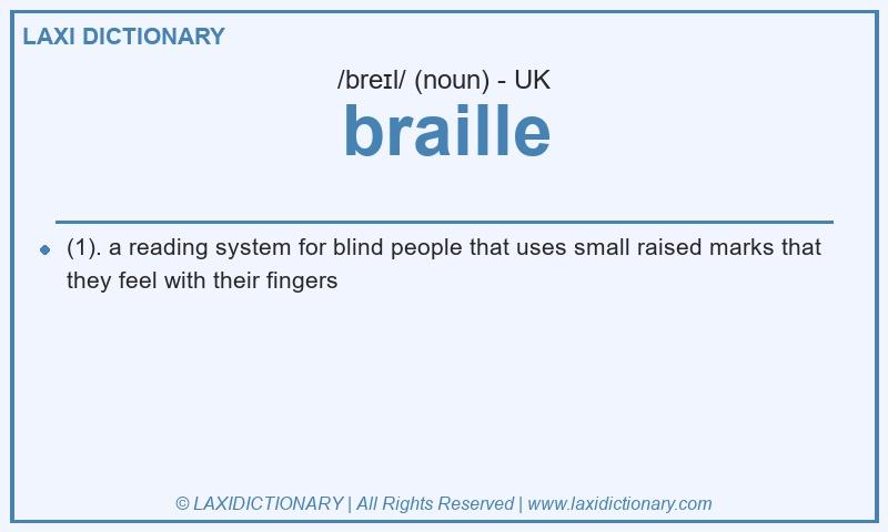 Definition braille in British English