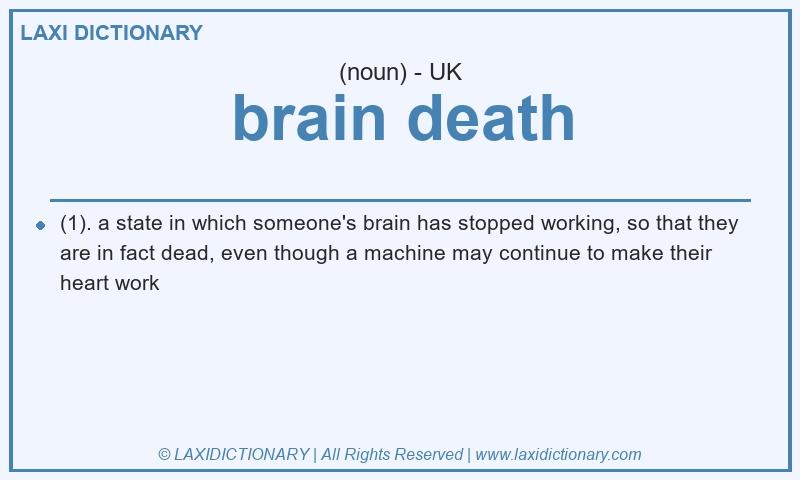 Definition brain death in British English