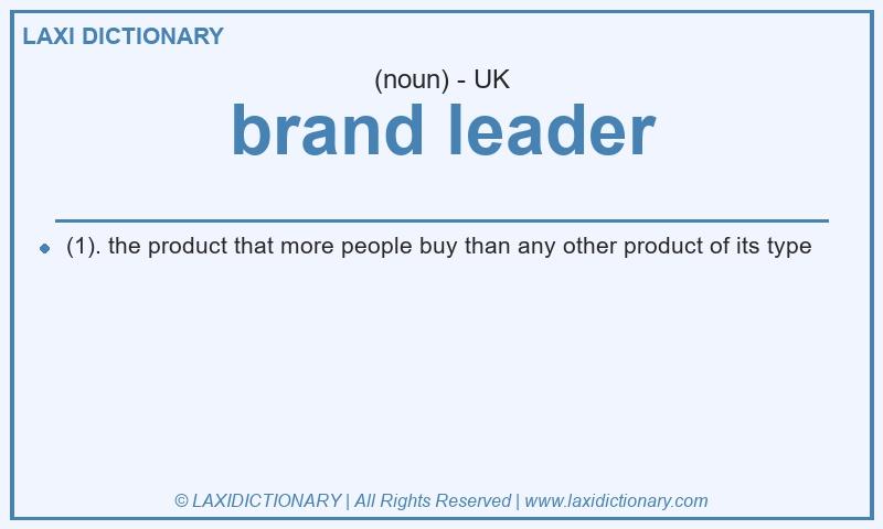 Definition brand leader in British English