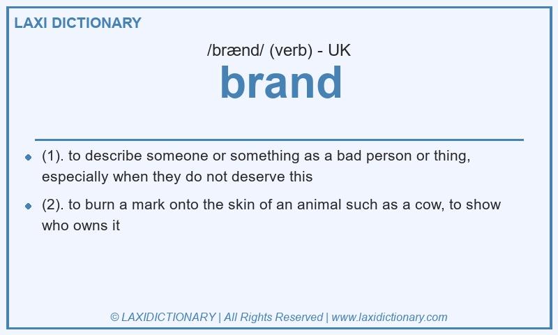 Definition brand in British English