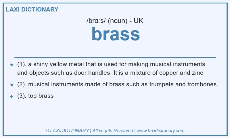 Definition brass in British English
