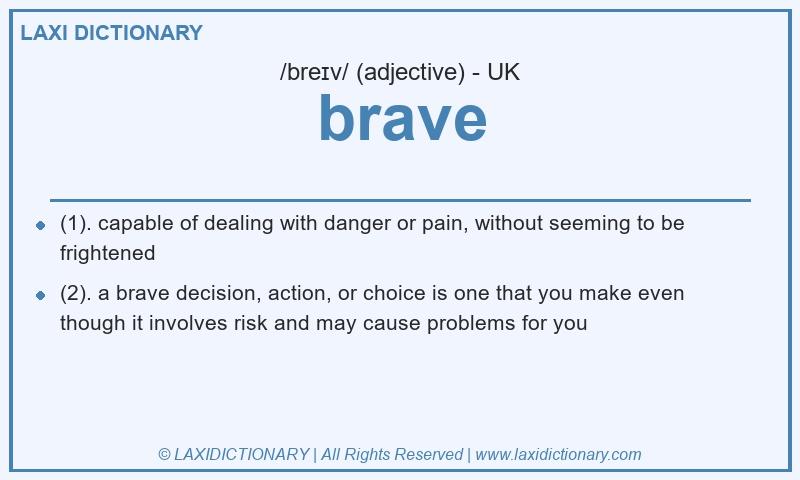 Definition brave in British English