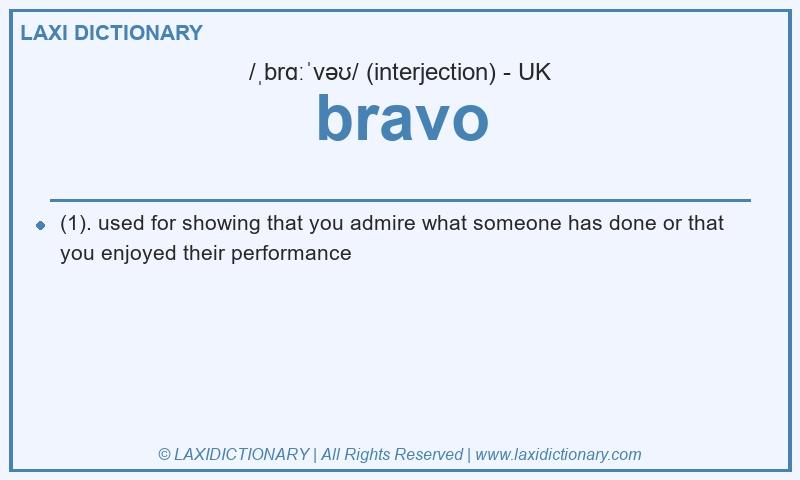 Definition bravo in British English