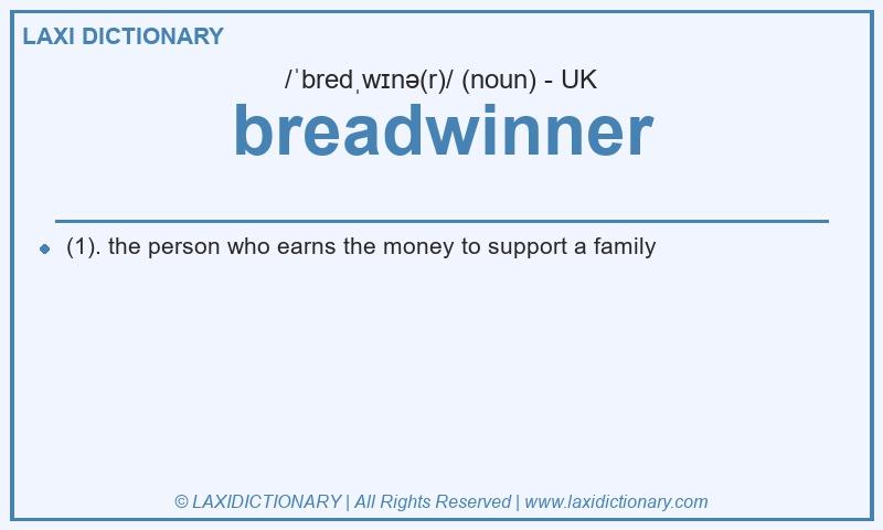 Definition breadwinner in British English