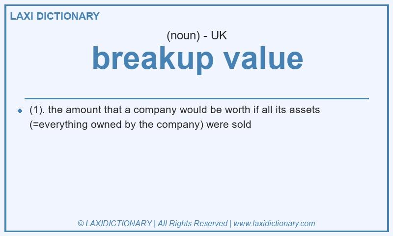 Definition breakup value in British English