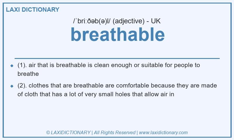 Definition breathable in British English