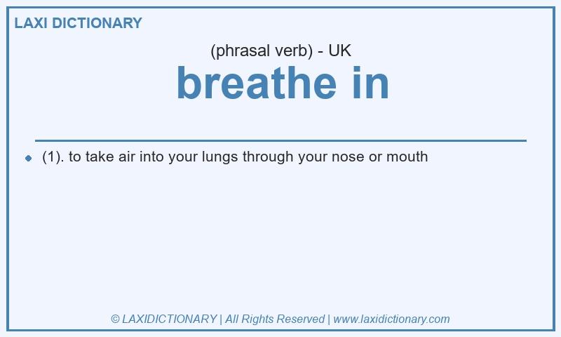 Definition breathe in in British English