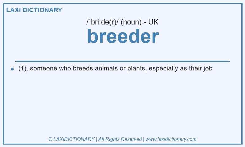 Definition breeder in British English