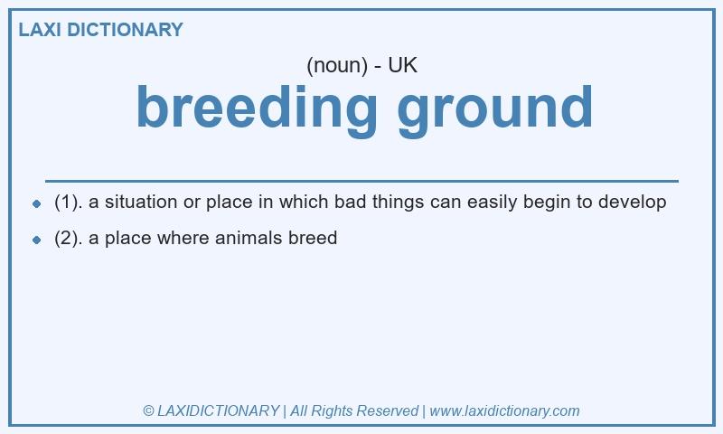 Definition breeding ground in British English