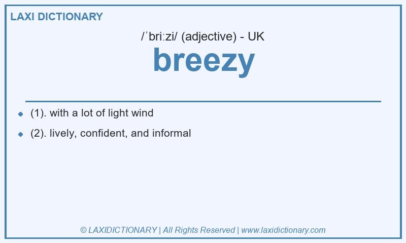 Definition breezy in British English