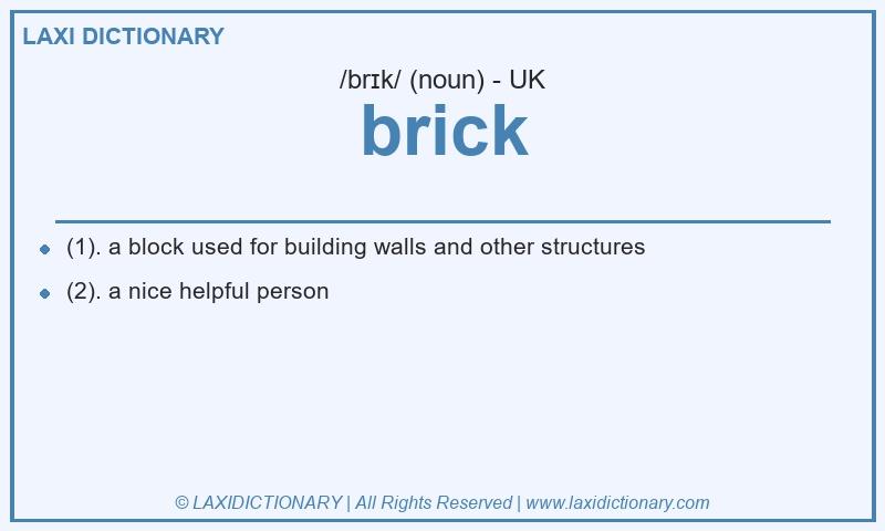 Definition brick in British English