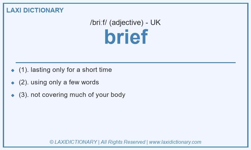 Definition brief in British English