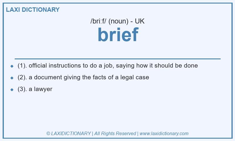 Definition brief in British English